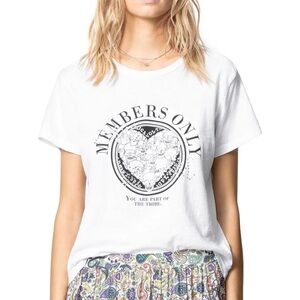 Zadig & Voltaire Alys Members Only rhinestone T-Shirt white size xs